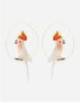 PINK COCKATOO BIRD CREOLES EARRINGS