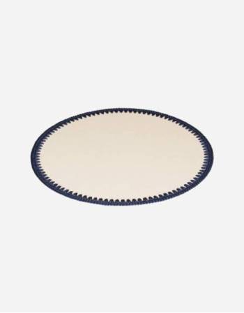 ROCHELLE LEATHER & CROCHET PLACEMAT ROUND