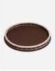 ORSAY LEATHER & RATTAN TRAY ROUND