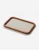 RECTANGULAR ROUNDED TRAY WITH WOOD FRAME SMALL